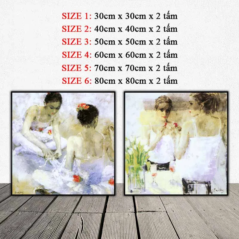 Tranh Shoelaces and Hairpins và Tulips and Plums của họa sĩ Muriel Barclay