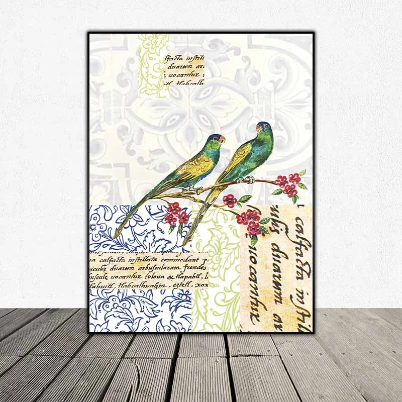 Tranh hoa bướm và chim theo phong dán giấy