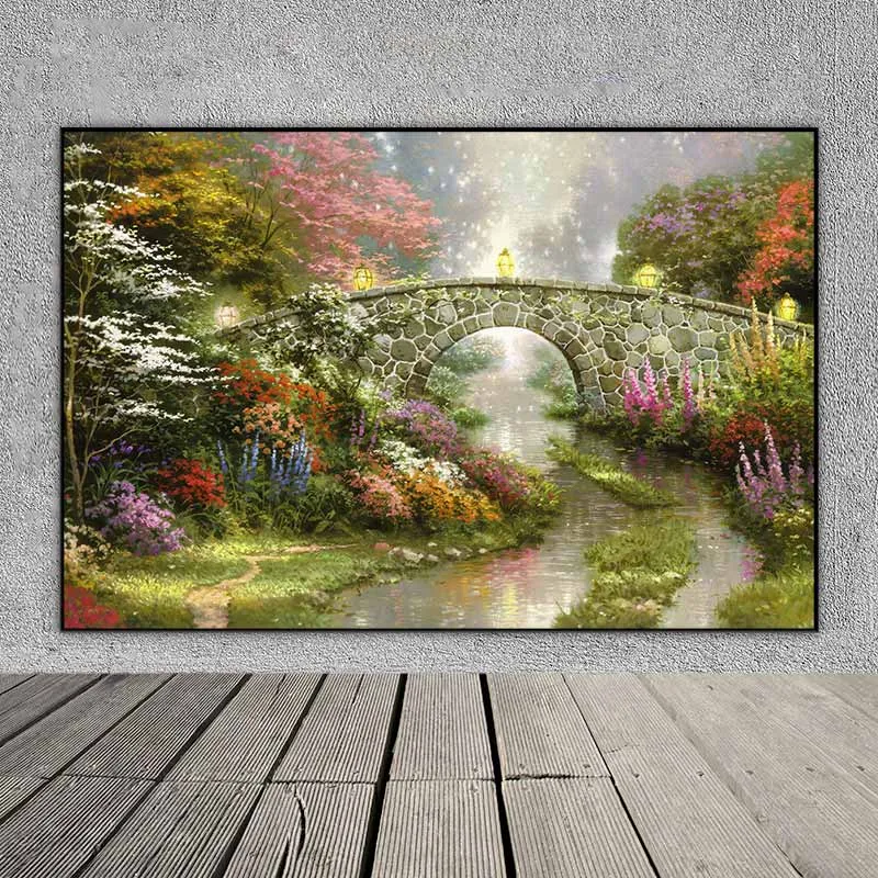 Tranh cây cầu tĩnh lặng (Stillwater Bridge) Thomas Kinkade