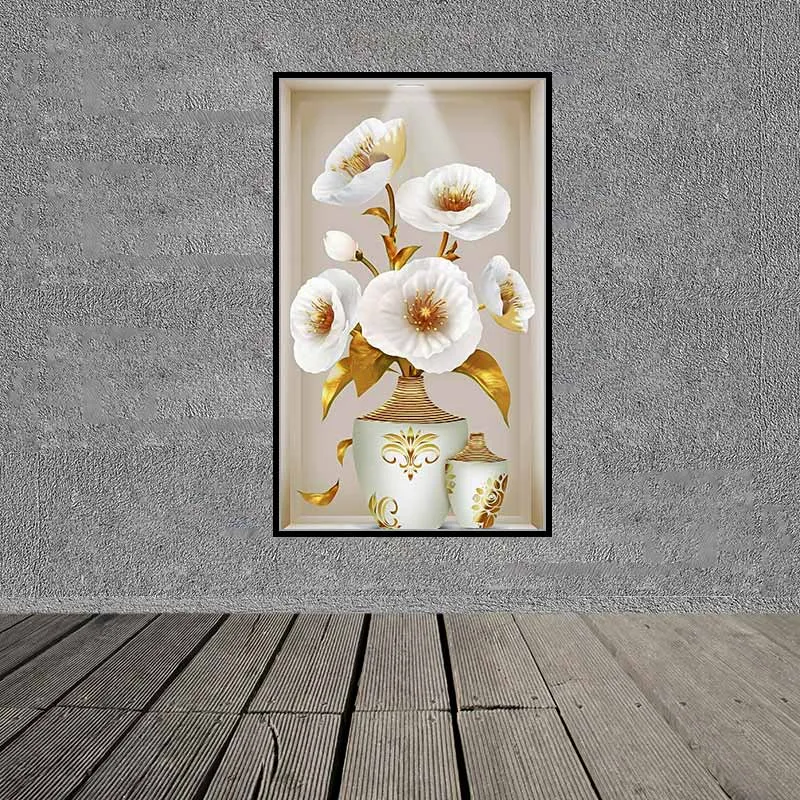 Tranh tĩnh vật bình hoa 3D