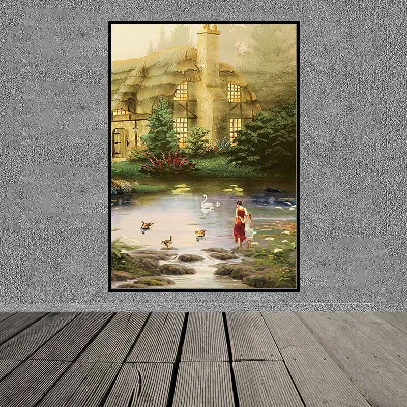 Tranh phong cảnh làng quê theo phong cách sơn dầu