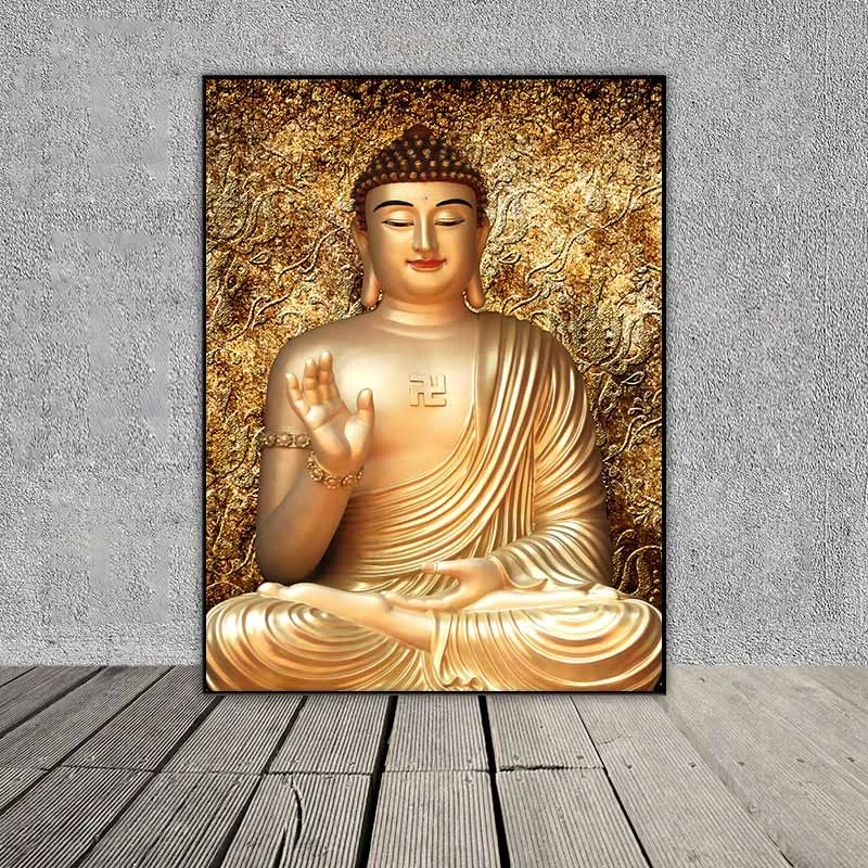 Tranh tượng Đức Phật nền vàng