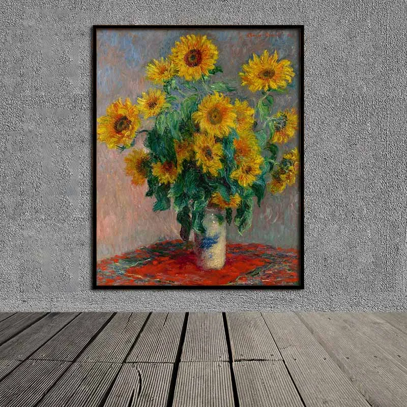 Tranh hoa Hướng Dương và hoa Atisô - Claude Monet