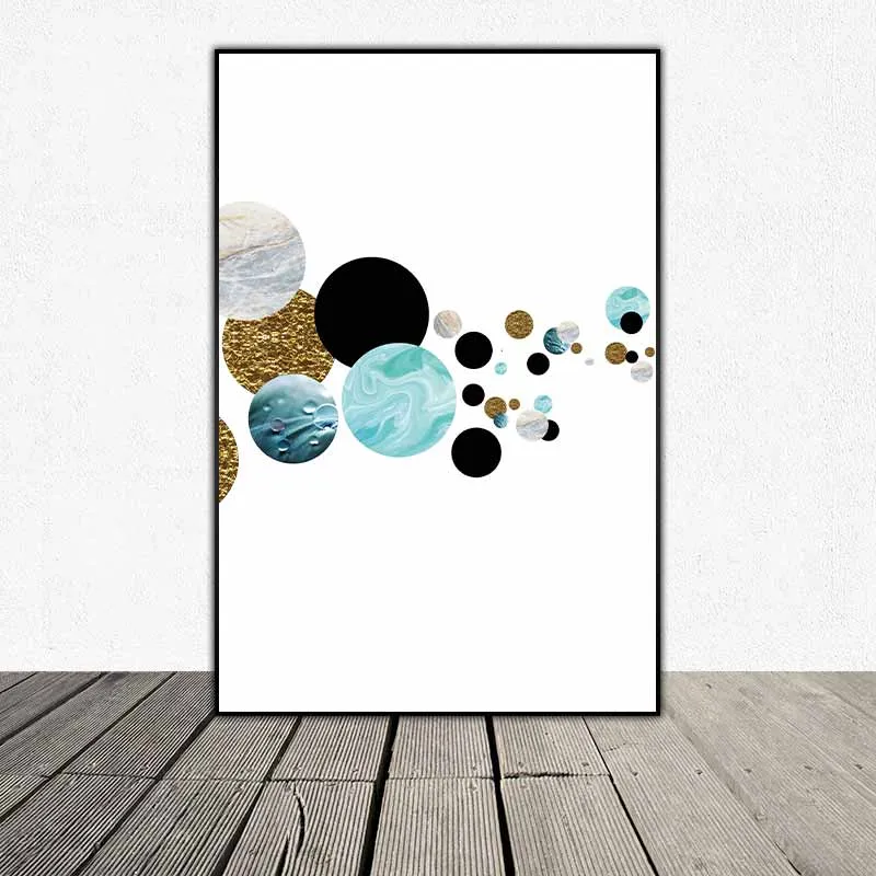 Tranh trừu tượng các hình tròn hành tinh