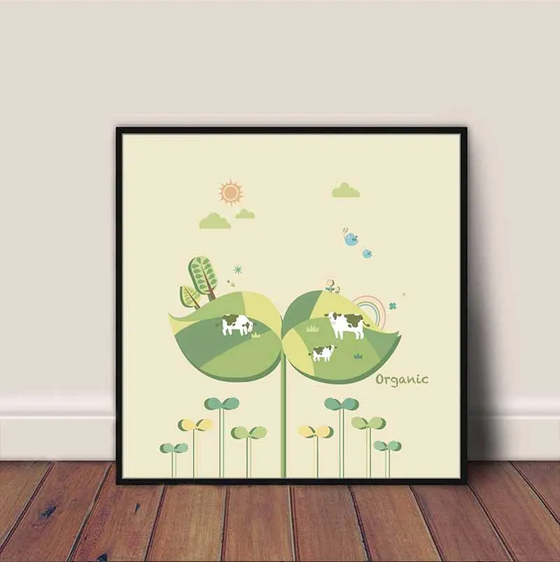 Tranh các loài vật ngộ nghĩnh treo phòng trẻ em