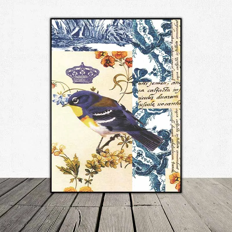 Tranh hoa bướm và chim theo phong dán giấy