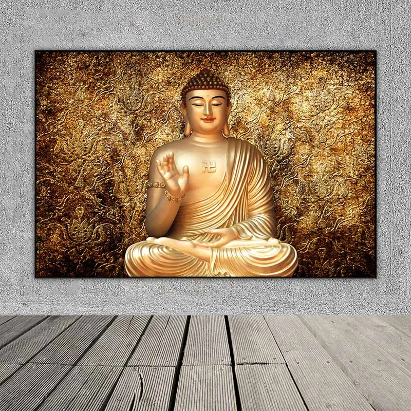Tranh tượng Đức Phật nền vàng