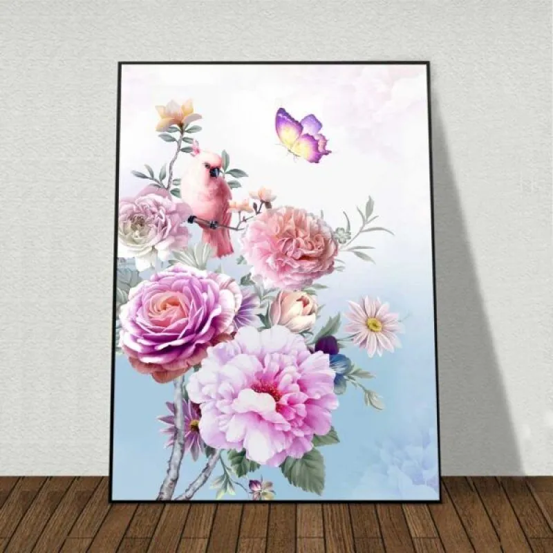 Tranh hoa hồng và hoa cúc