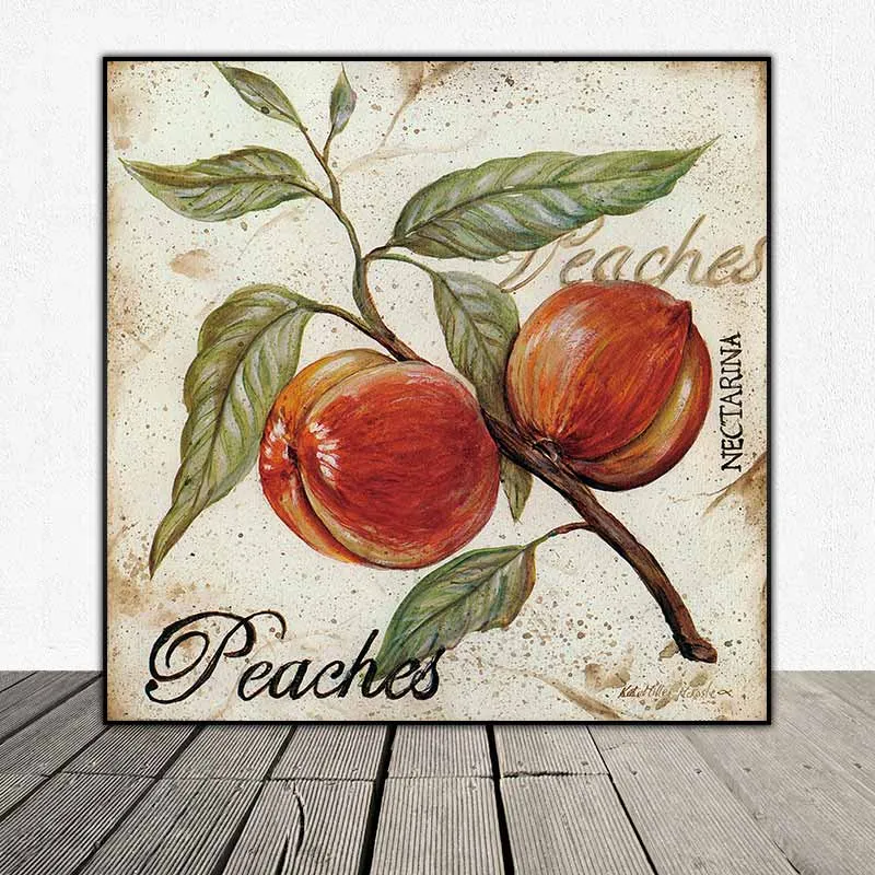 Tranh trái cây quả mận, quả lê quả đào, quả táo