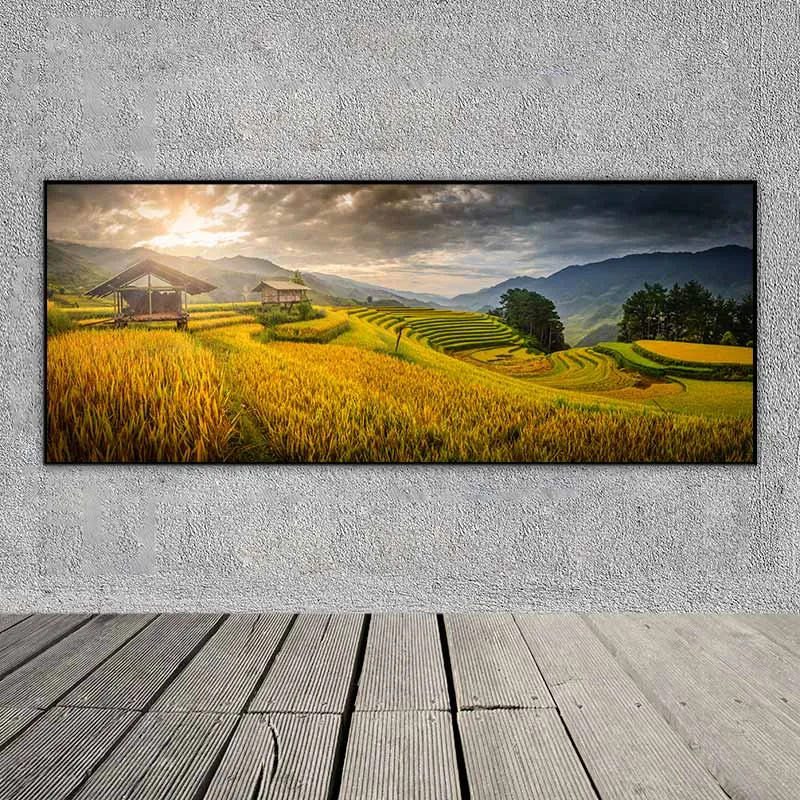 Tranh phong cảnh ruộng bậc thang tại Mù Cang Chải, Việt Nam