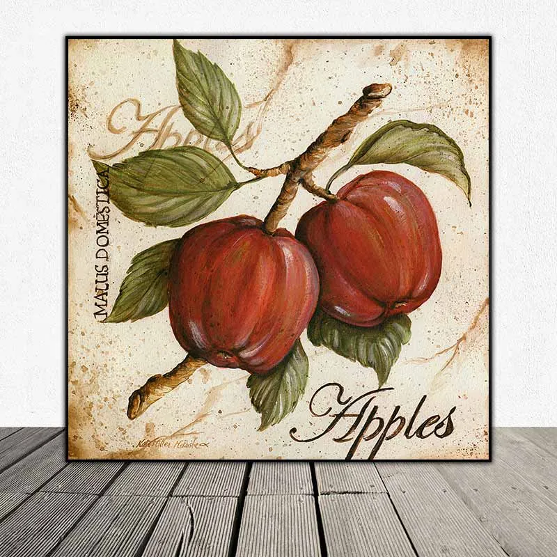 Tranh trái cây quả mận, quả lê quả đào, quả táo