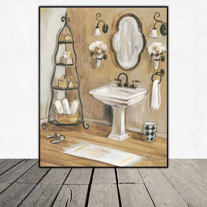 Bản in tranh vẽ phòng tắm của họa sĩ Silvia Vassileva