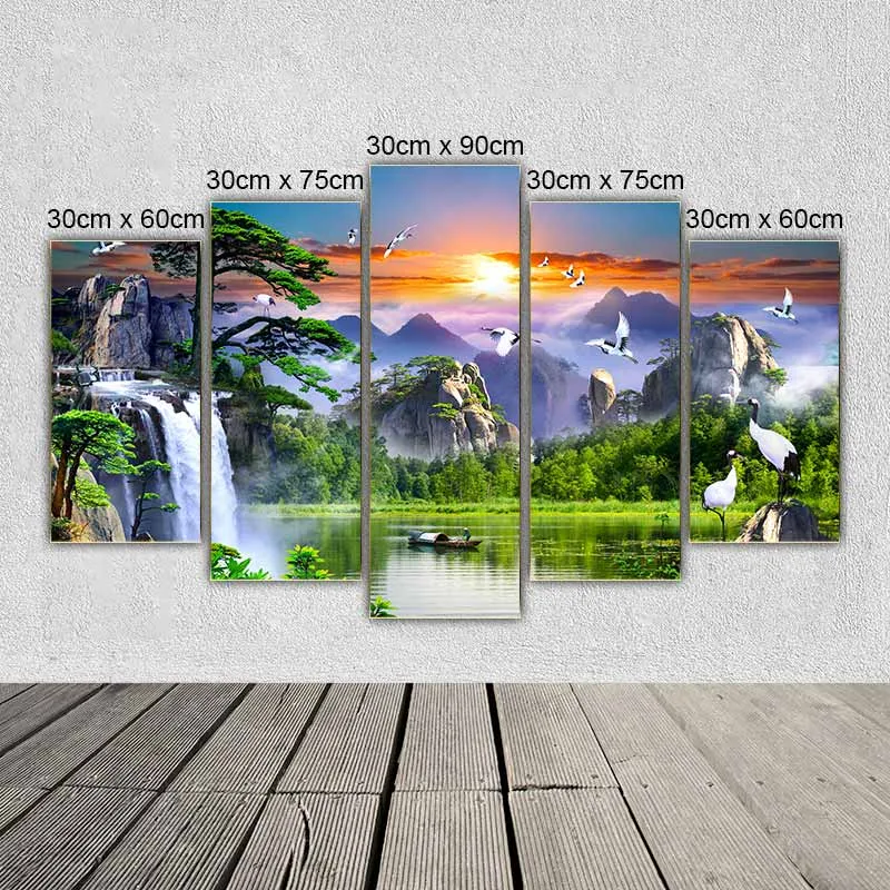 Tranh sơn thủy tùng hạc diên niên