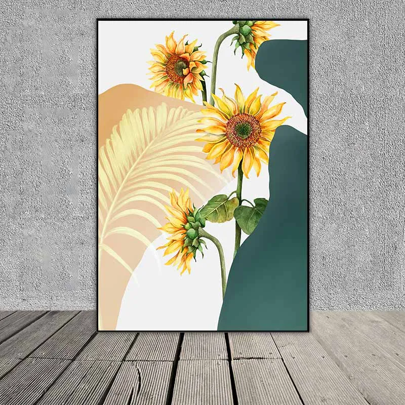 Tranh chân dung cô gái và hoa hướng dương