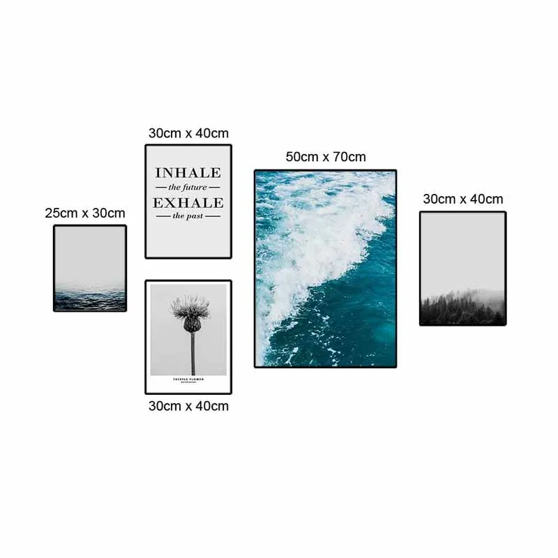 Tranh canvas Scandinavian phong cảnh biển kết hợp chữ