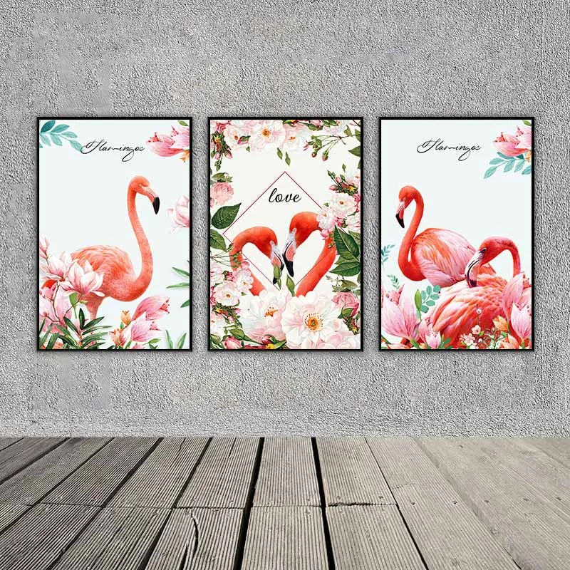 Tranh chim hồng hạc và hoa