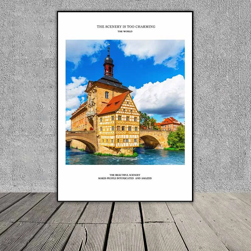 Tranh công trình kiến trúc Tòa thị chính cổ, lâu đài Neuschwanstein, lâu đài ma ám