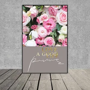 Tranh hoa hồng kết hợp chữ Rose Flower