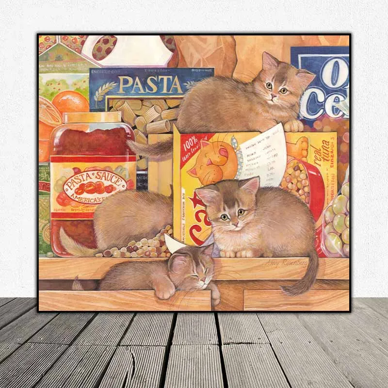 Bộ tranh mèo treo phòng bé của họa sĩ Amy Rosenberg