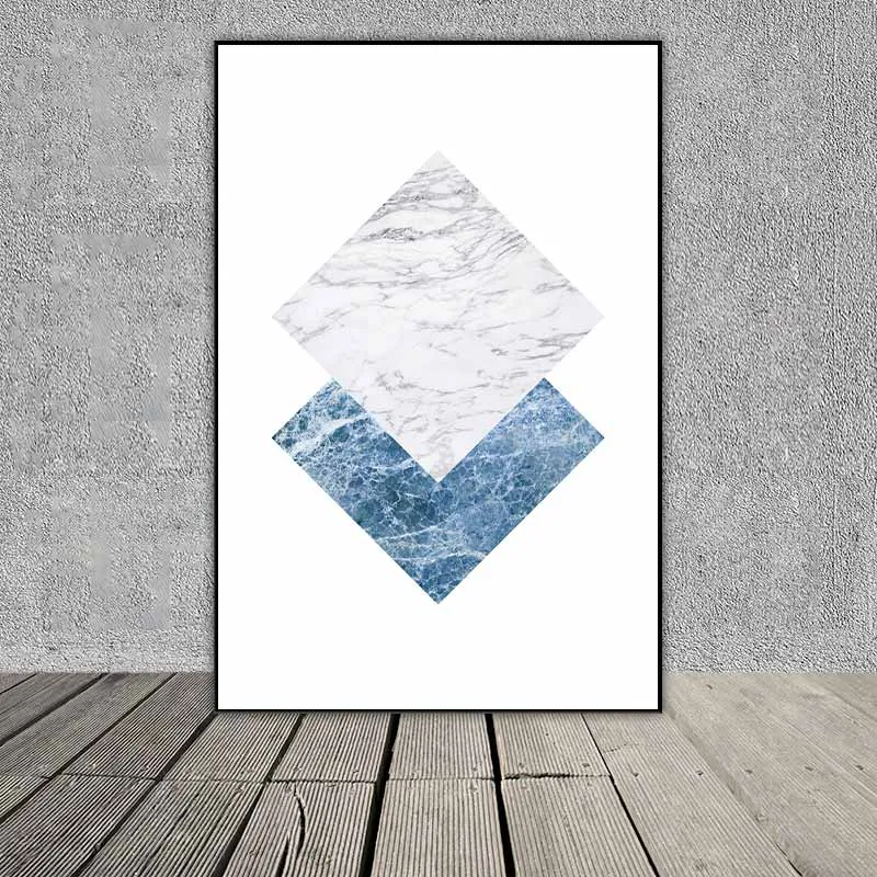 Tranh trừu tượng khối hình học hình tròn, hình tam giác và hình vuông