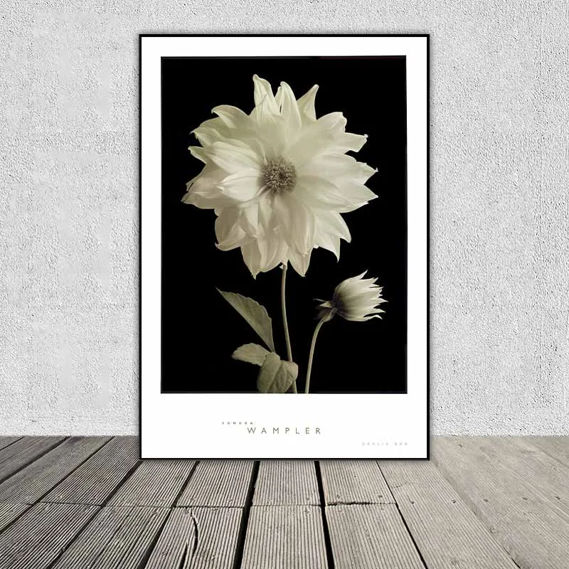 Tranh hoa Thược Dược và hoa Hồng kết hợp chữ