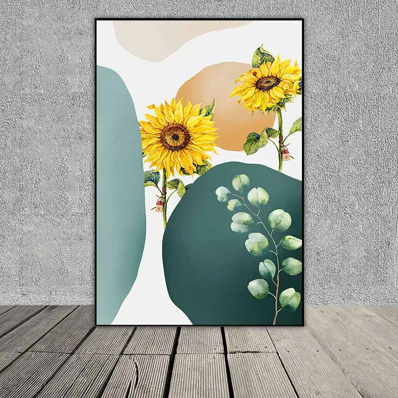 Tranh chân dung cô gái và hoa hướng dương