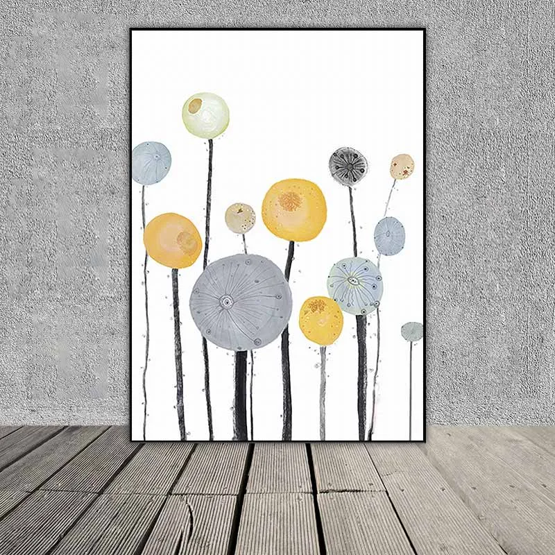 Tranh những bông hoa tròn trừu tượng