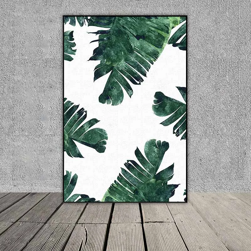 Tranh các loại lá cây nhiệt đới và cây xương rồng