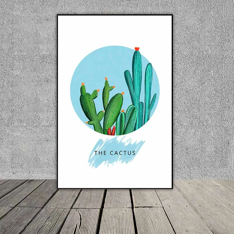 Tranh chim hồng hạc và cây xương rồng kết hợp chữ