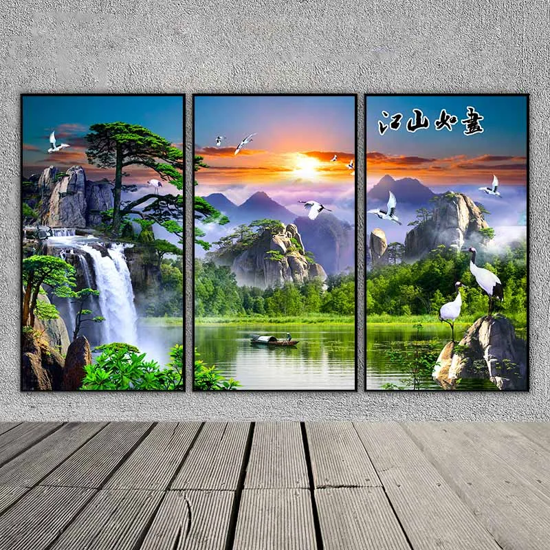 Tranh sơn thủy tùng hạc diên niên