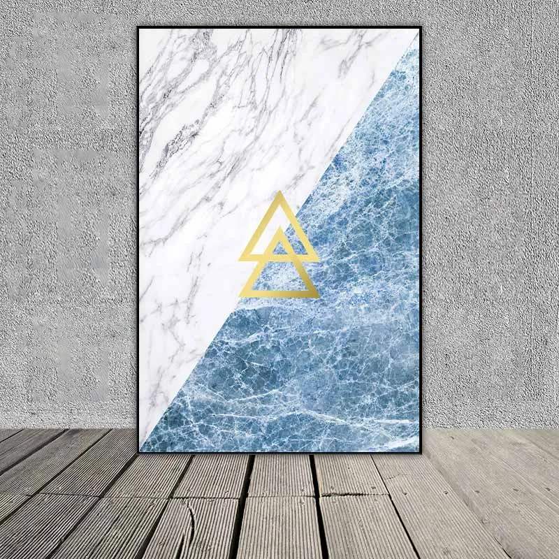 Tranh trừu tượng khối hình học hình tròn, hình tam giác và hình vuông