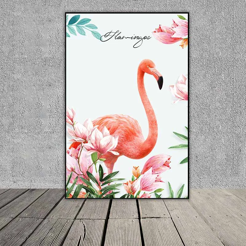 Tranh chim hồng hạc và hoa