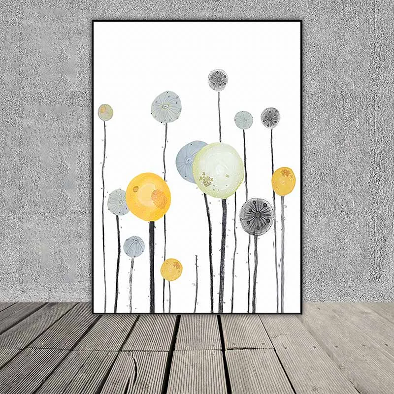 Tranh những bông hoa tròn trừu tượng