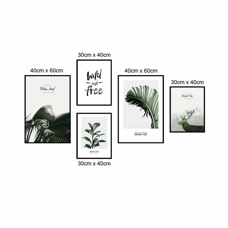 Tranh Bắc Âu Scandinavian lá cây