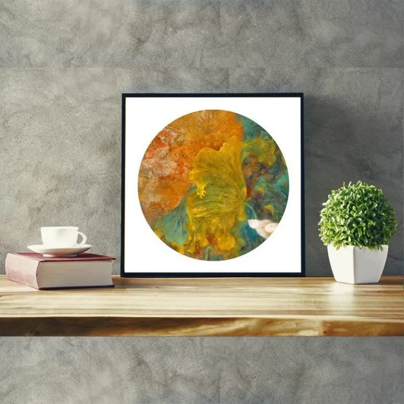 Tranh canvas hoa sen trắng theo phong cách màu phấn