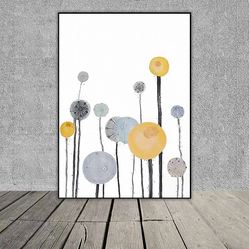 Tranh những bông hoa tròn trừu tượng