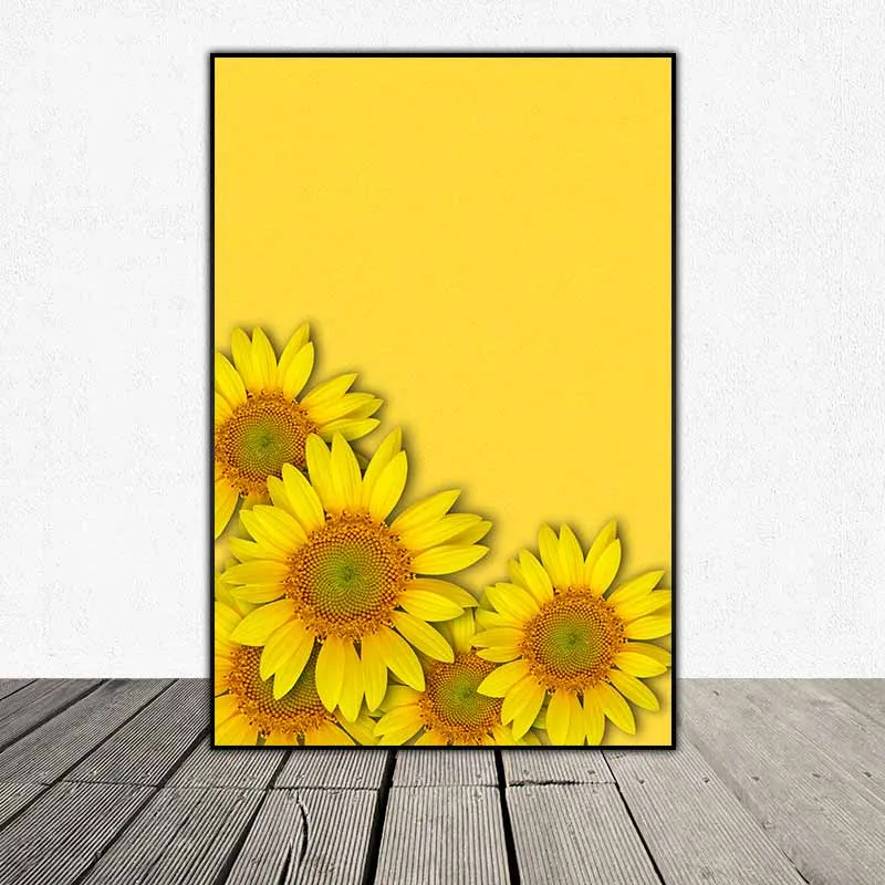 Tranh bộ hoa sắc vàng, hoa hướng dương