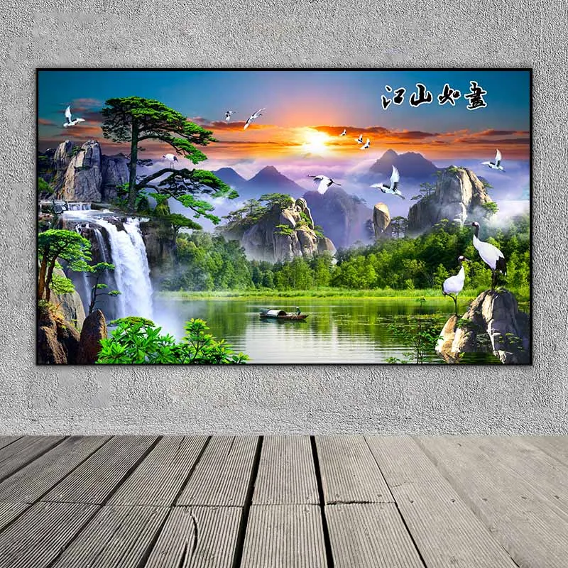 Tranh sơn thủy tùng hạc diên niên