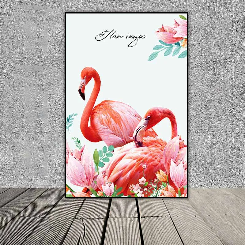 Tranh chim hồng hạc và hoa