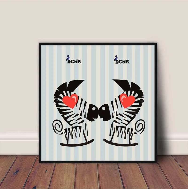 Tranh các loài vật ngộ nghĩnh treo phòng trẻ em