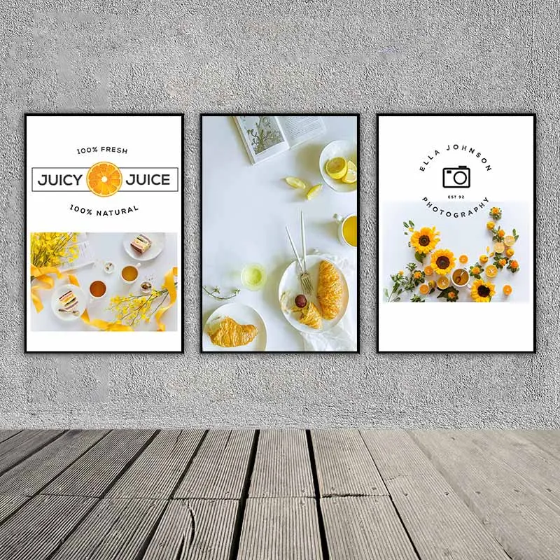 Tranh hoa cúc vàng, bánh kem, bánh mì và tích trà