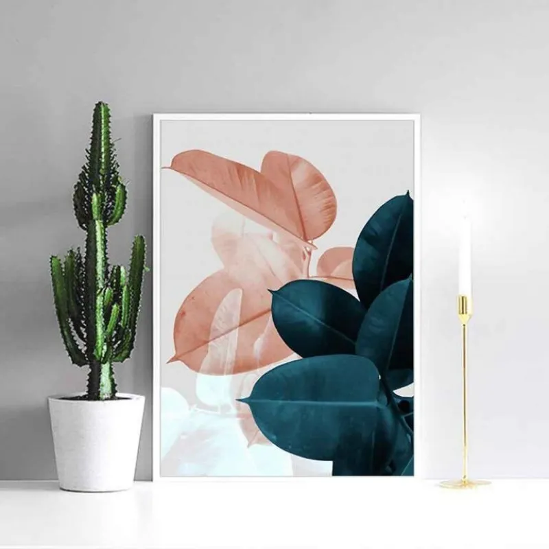 Tranh canvas lá đa nhiệt đới