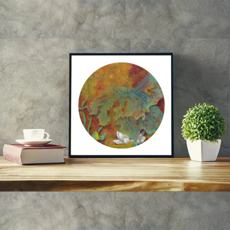 Tranh canvas hoa sen trắng theo phong cách màu phấn