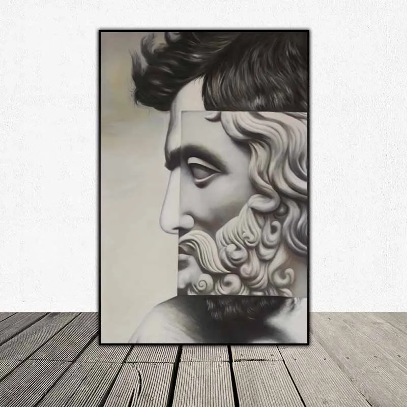 Tranh trừu tượng cô gái khỏa thân, chân dung bức tượng và xoán ốc cầu thang