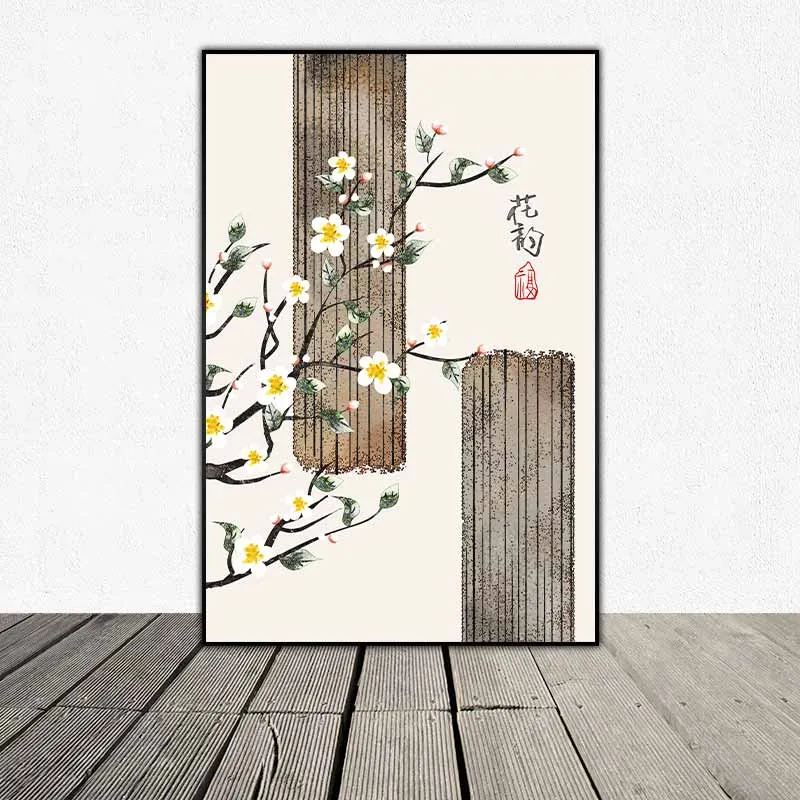 Tranh thủy mặc cá chép và hoa sen