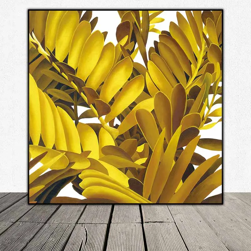 Tranh lá cây màu vàng