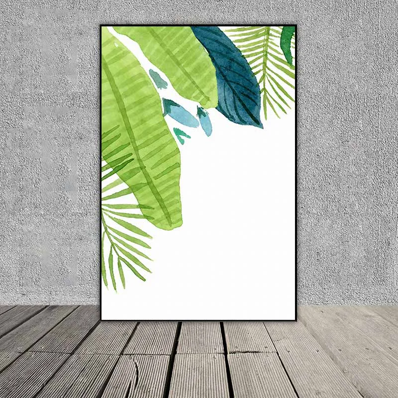 Tranh các loại lá cây nhiệt đới và cây xương rồng