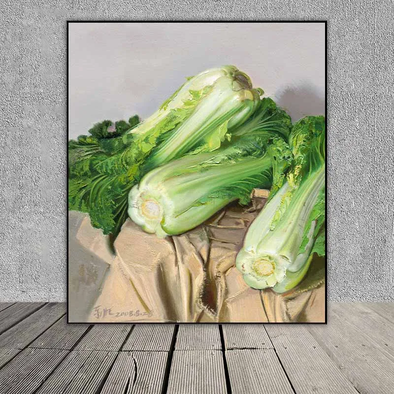 Tranh in tĩnh vật bắp cải của họa sĩ Xin Dongwang