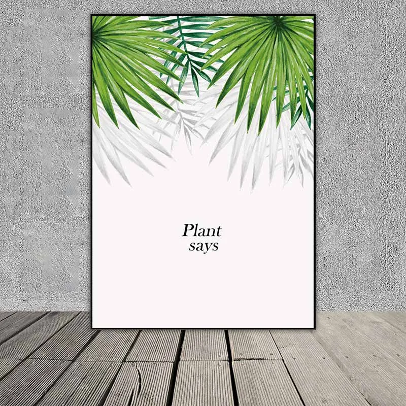 Tranh lá cây kết hợp chữ