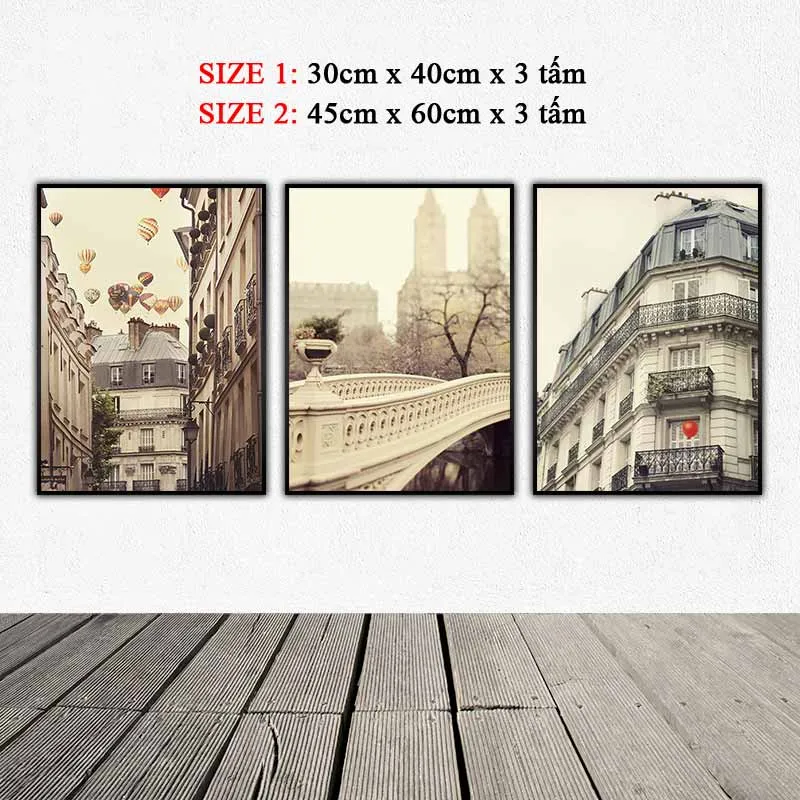 Tranh phong cảnh thành phố Paris, cầu Bow Bridge New York